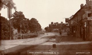 Circa 1908 Rp Postcard: Old Cock Inn,  High Street,  Harpenden,  St Albans,  Herts