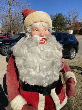 Vintage Life Size Santa 6 Ft Claus Store Display 40’s 50’s Full Blowmold