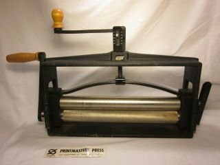 Vintage Speedball 4119 Printmasters Press Portable Block Printing Rollers Art
