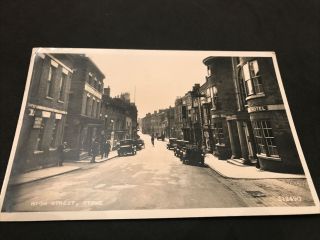 Old Staffordshire Postcard Stone 1955 High Street (valentine To G Wippell Exeter