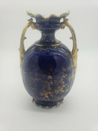 Antique Empire Stoke on Trent England Vase Cobalt Blue 1896 - 1912 3