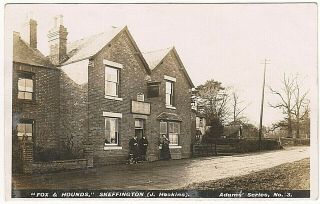 Old Rp Edwardian Postcard Fox & Hounds Pub Skeffington Leicestershire J Hookins