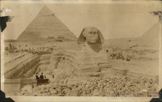 Egypt Rppc The Spinx And The Pyramids Azo Real Photo Post Card Vintage