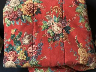 Rare Ralph Lauren Aylesbury King Vintage Red Floral Comforter Bedspread