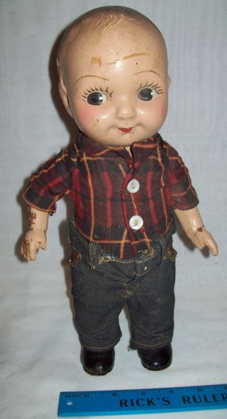 Vintage Buddy Lee Doll In Cowboy Outfit - Clothes No Hat,  Belt Or Scarf