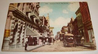 Vintage 1913 Postcard National Bank Of Commerce Street St.  San Antonio Texas Tx