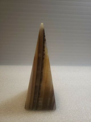 Marble Pyramid Shaped Paperweight 6 " X 2.  5 "