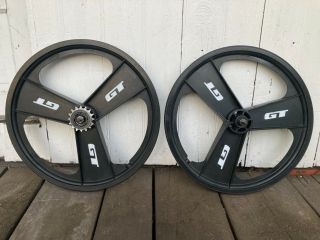 Gt 3 Spoke Mags Fan Wheels Vintage Mid Old School Bmx 16 Shimano Freewheel