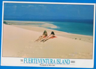 Fuerteventura Island,  Spain,  Naturist Nudist Beach,  Nude Woman Man,  Old Postcard