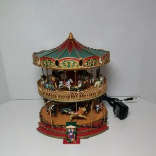 Vintage Mr Christmas Double Decker Carousel 30 Songs Led Lights