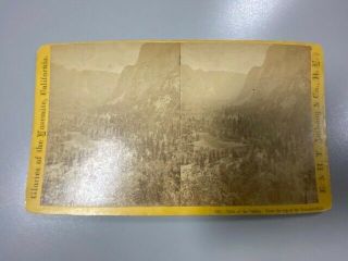 Antique Stereoview View Of Yosemite Valley Below No.  133 E & H.  T.  Anthony