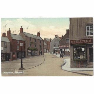 Wirksworth Market Place,  Derbyshire,  Old Postcard Postmark Beighton 1912