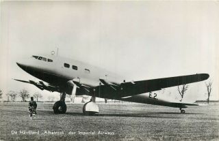 Imperial Airways De Havilland Albatross Old Real Photo Postcard