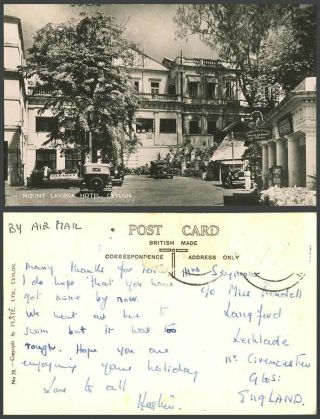 Ceylon 1948 Old Real Photo Postcard Mount Lavinia Hotel Colombo Jewellery Stores