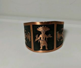 Vintage Bell Trading Post Copper Kachina Native American Cuff Bracelet Wide