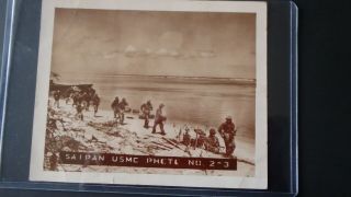 Ww11 United States Marine Corps Usmc Photgraph Saipan Beach Landing Bx Pc 52