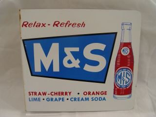 Vintage Drink M&s Soda Relax Refresh 2 - Sided Advertising Flange Sign