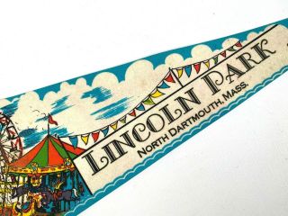 1983 Lincoln Park Vintage Souvenir Pennant Amusement Park North Dartmouth,  Mass.