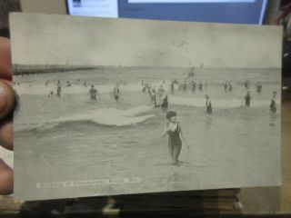 Vintage Old Postcard Maryland Chesapeake Beach Atlantic Ocean Full Body Suits
