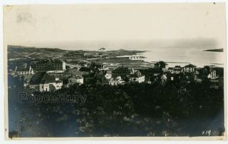 Vintage China Photograph 1924 Tsingtao Panoramic Harbor View Qingdao Sharp Photo