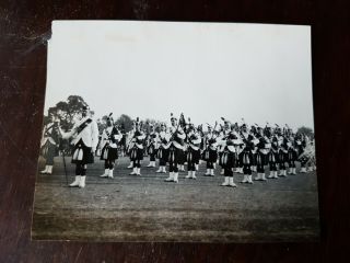 Cameron Highlanders,  Dress Uniform,  On Parade,  Pipers, .  Ww2 Photo 9x6cm