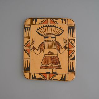 Vintage Hopi Indian Pottery Tile - Kachina - Sylvia Poleyestewa (poley)