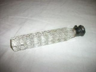 Antique Crystal Sterling Scent Perfume Bottle Vial Marked Glass Stopper Ornate