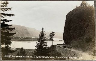 Rppc Postcard Oregon Or Columbia River Highway Shepherds Dell Old Cars Hwy C1910