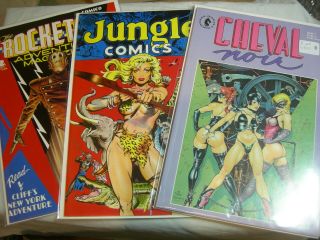 3 Classic Dave Stevens Covers All In Nm Cheval Noir 1 Jungle 1 Rocketeer 1