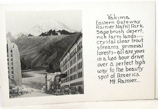 Vintage 1920 " S Rppc Photo Postcard Yakima,  Wa Mt.  Rainier,  Old Autos