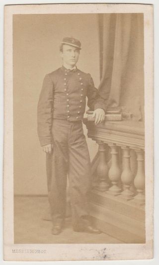 Cdv Photo Us Navy Officer William H.  Whiting Of Uss Constitution At Paris 1878
