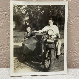 Vintage Harley Davidson Motorcycle Side Car Photo