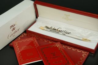 Cartier St150023 Santos Vintage Silver And Gold Ballpoint Pen W/box C60