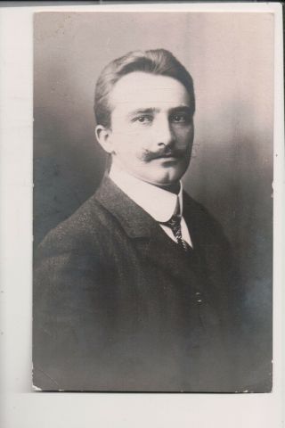 Vintage Postcard Rppc Handsome Unknown Man W Moustache Possible German Soldier