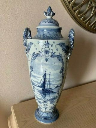 Unique Royal Bonn Delft Urn Jar Vase Franz Anton Mehlem C1800 