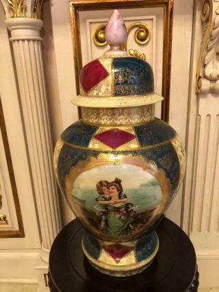 Fine Large Antique Royal Vienna Porcelain Vase Hand Painted