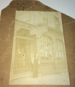 Rare Antique American City Boot & Shoe Advertising Sign Storefront Cabinet Photo