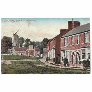 Aylesbury The Green,  Quainton Showing Windmill,  Old Postcard Postally 1906