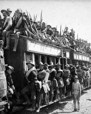 Military Train With Soldiers Of The 17th Infantry 8 " X10 " World War I Ww1 Photo 8