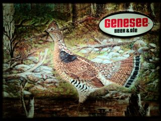 Vintage Genesee Beer Grouse Shadow Box Lighted Sign Man Cave Bar Room 20x15