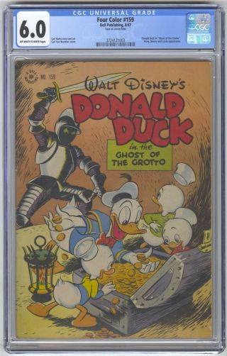 Four Color 159 Cgc 6.  0 Vintage Dell Comic Disney Donald Duck Ghost Of Grotto