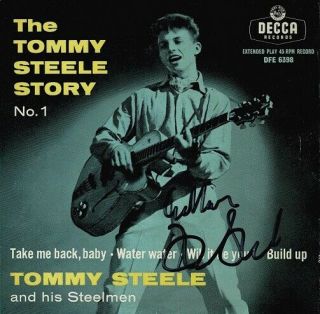 Tommy Steele The Tommy Steele Story No.  1 Ep Vinyl Record 7 Inch Decca & Signed