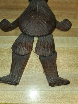 Antique Hand Carved Black Forest Dancing Bear,  Mechanical with String Pull 2