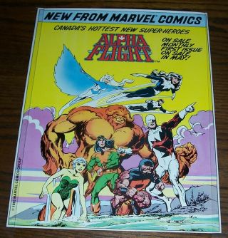 Rare 11 X 14 " Alpha Flight John Byrne,  Marvel 1983,  Comic Shop Promo Poster,