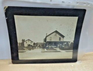 Antique 1900 Cabinet Card Photo Cambridge Springs Pa Hotel Witgel Street View