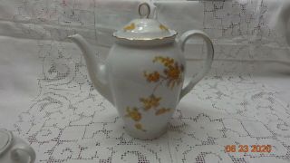 Germany US Zone Vintage 23 piece Porcelain Tea Set Yellow Flowers Gold Accents 3