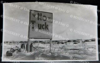 Ww2 Italy - Foggia - Raf Airfields - No Truck Sign In Snow - Photo 11 By 7cm