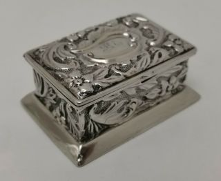 Vintage 1897 Goldsmiths & Silversmiths Co Solid Sterling Silver Double Stamp Box