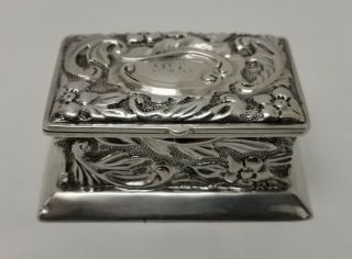 Vintage 1897 Goldsmiths & Silversmiths Co Solid Sterling Silver Double Stamp Box 2