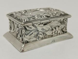 Vintage 1897 Goldsmiths & Silversmiths Co Solid Sterling Silver Double Stamp Box 3